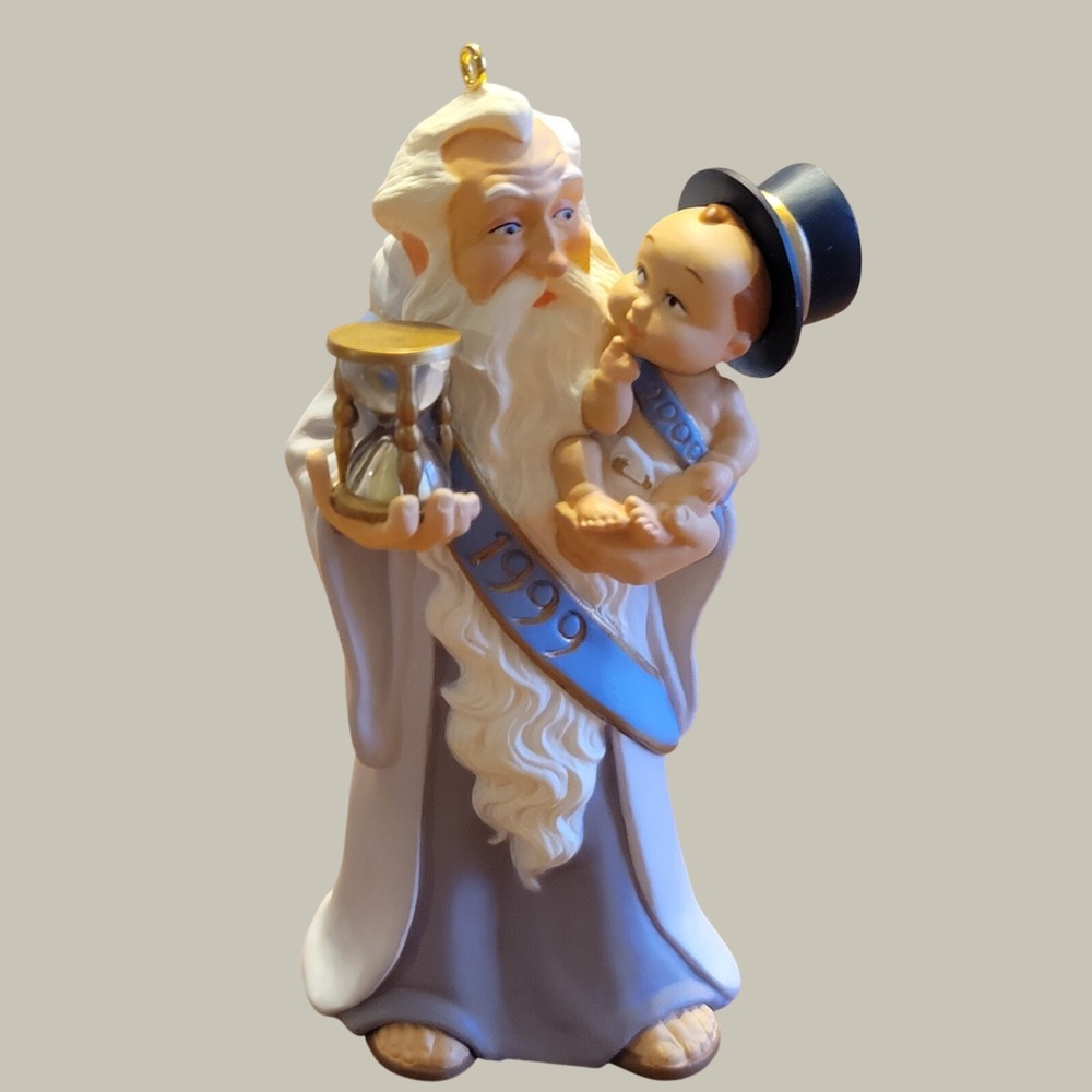 Hallmark Keepsake Ornament Welcome to 2000 Father Time Baby New Year 1999 Blue